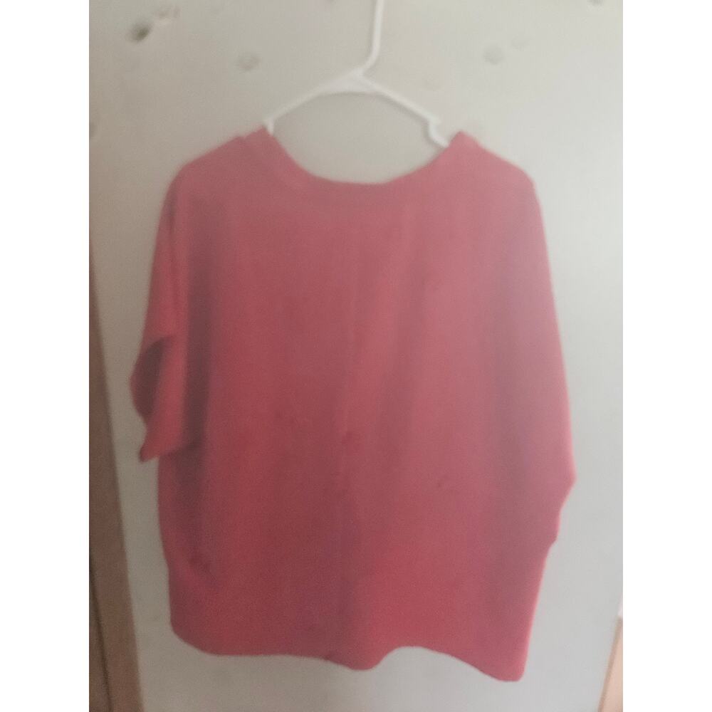Shein Curve 3XL Bright Red Textured V-Neck Blouse - Picture 5 of 6
